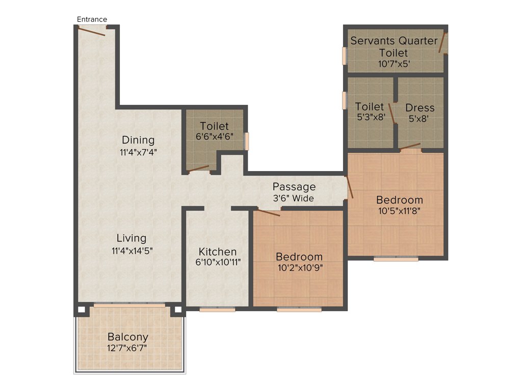 Ideal Greens (2BHK+2T (1,355 sq ft) 1355 sq ft)