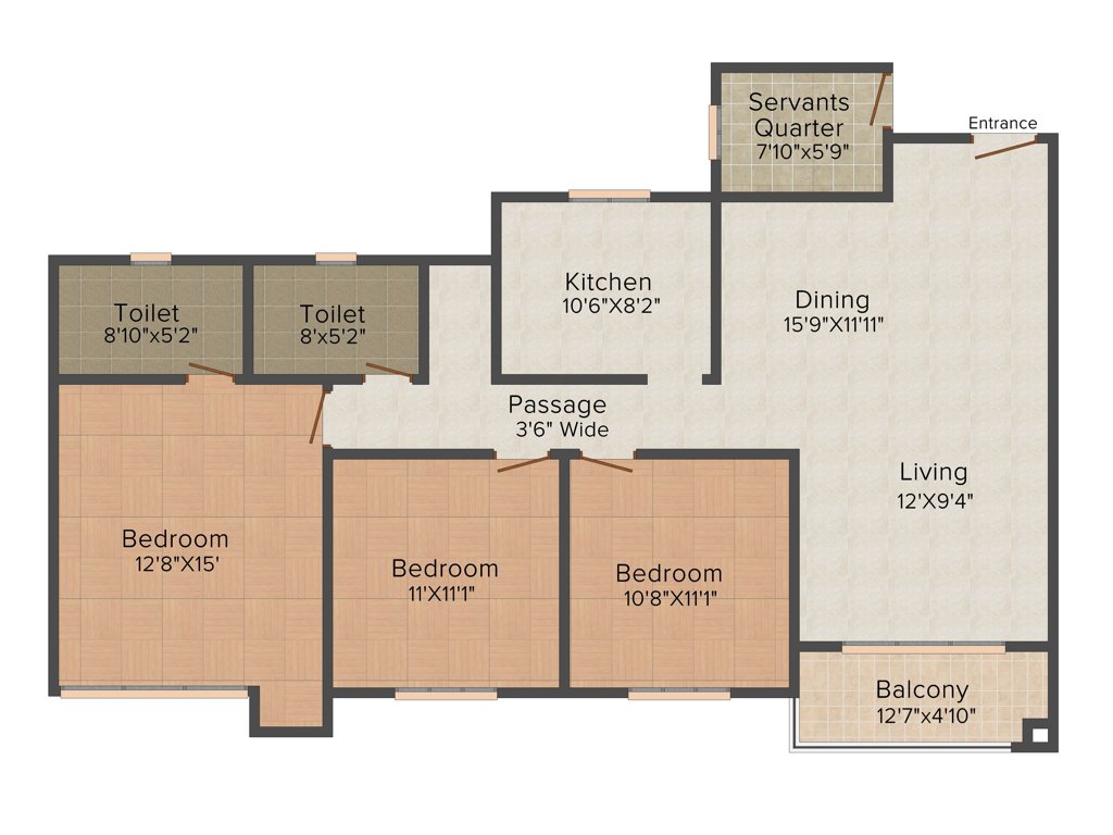 Ideal Greens (3BHK+3T (1,710 sq ft) 1710 sq ft)