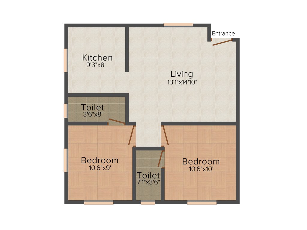 Oyester Crest Castle (2BHK+2T (750 sq ft) 750 sq ft)