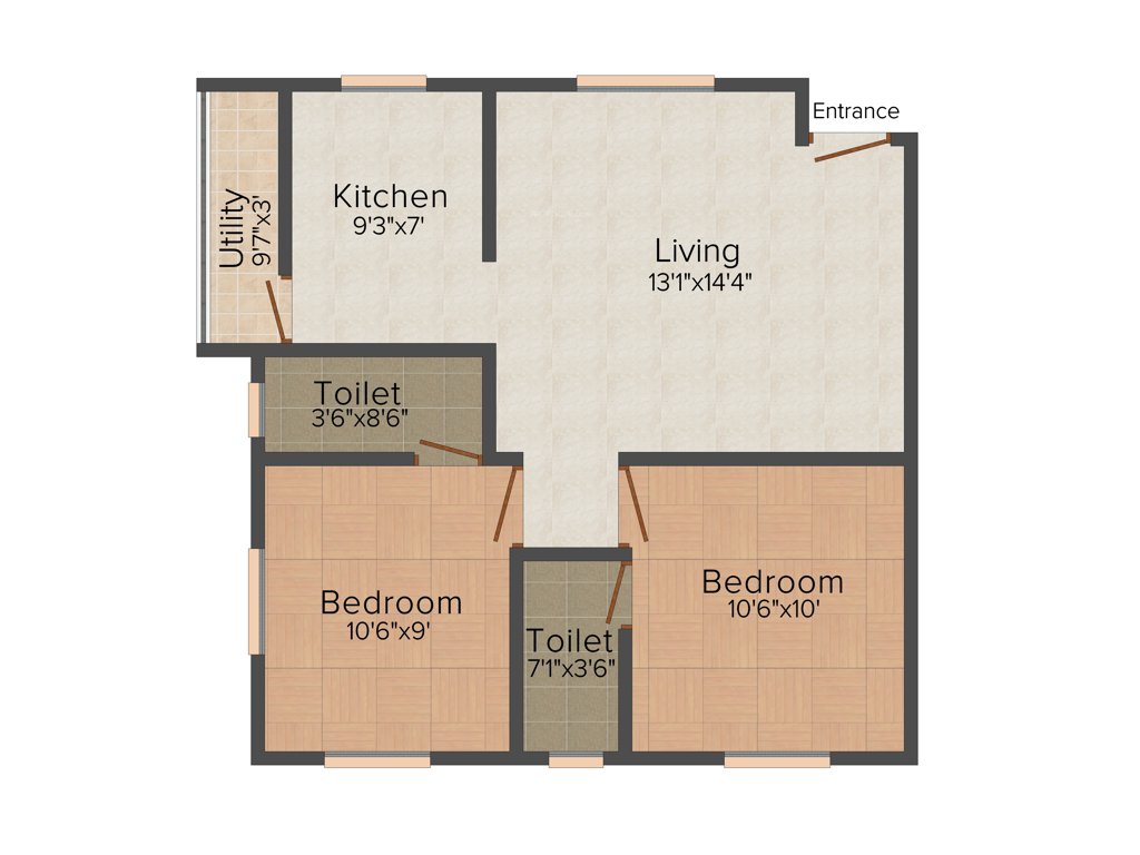 Oyester Crest Castle (2BHK+2T (770 sq ft) 770 sq ft)