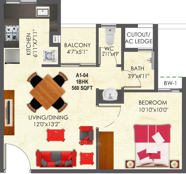 SNN Raj Etternia (1BHK+1T (560 sq ft) 560 sq ft)
