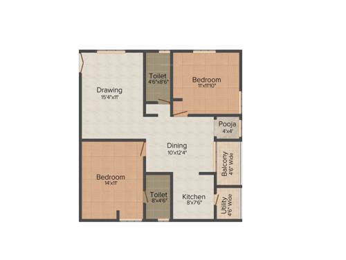 CJN Golden Landmark (2BHK+2T (1,085 sq ft) 1085 sq ft)