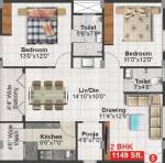 CJN Golden Landmark (2BHK+2T (1,149 sq ft) 1149 sq ft)