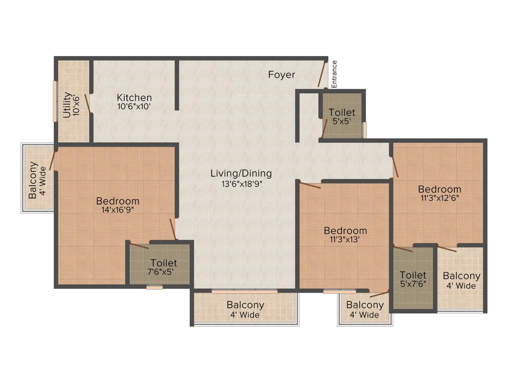 J Sons Felicia (3BHK+3T (1,480 sq ft) 1480 sq ft)