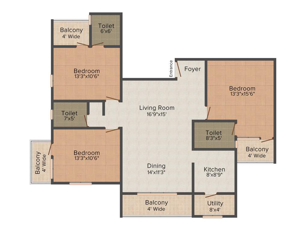 J Sons Felicia (3BHK+3T (1,456 sq ft) 1456 sq ft)