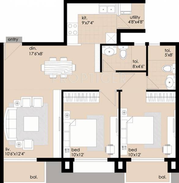 Gravity Temple Bell (2BHK+2T (1,150 sq ft) 1150 sq ft) Gravity Temple Bell (2BHK+2T (1,150 sq ft) 1150 sq ft)