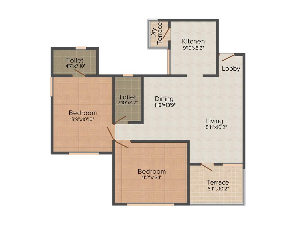 Icon Windsor Apartments (2BHK+2T (1,096 sq ft) 1096 sq ft)