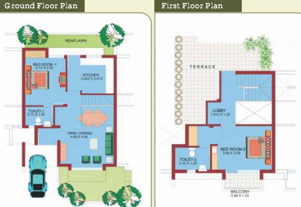Fire Iris Row House (2BHK+2T (1,198 sq ft) 1198 sq ft)