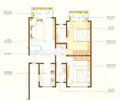 Madhoor Beverly Hills (2BHK+2T (1,050 sq ft) 1050 sq ft)