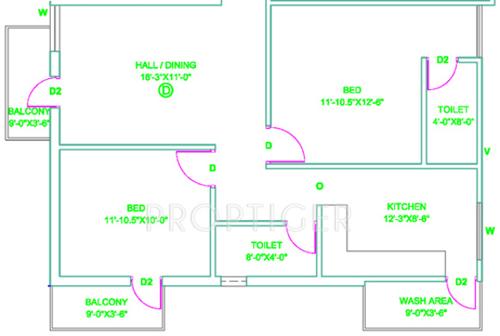 Revathy Neelangarai (2BHK+2T (950 sq ft) 950 sq ft)