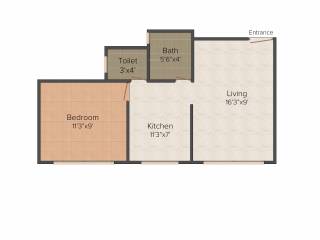 Sai Cherry Residency D Wing (1BHK+1T (575 sq ft) 575 sq ft)