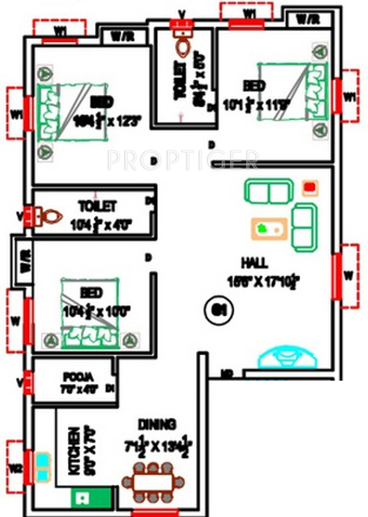 Bhuvaneshwari Champak (3BHK+2T (1,150 sq ft) 1150 sq ft) Bhuvaneshwari Champak (3BHK+2T (1,150 sq ft) 1150 sq ft)