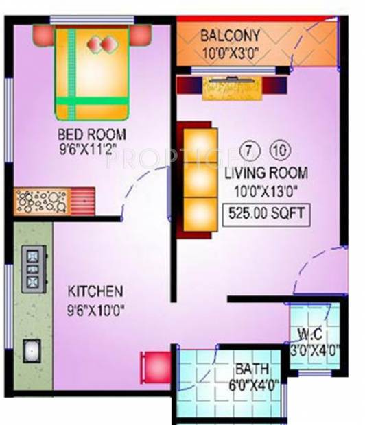 Advait Sunderban Apartment (1BHK+1T (525 sq ft) 525 sq ft)