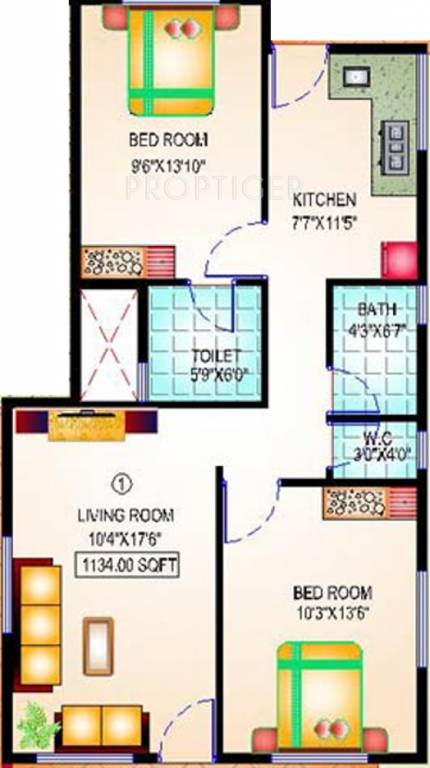 Advait Sunderban Apartment (2BHK+2T (1,134 sq ft) 1134 sq ft) Advait Sunderban Apartment (2BHK+2T (1,134 sq ft) 1134 sq ft)