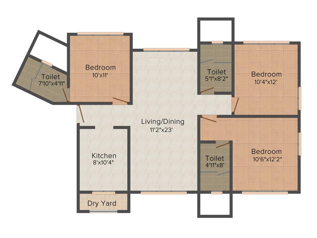 Amal Aspen Garden (3BHK+3T (1,485 sq ft) 1485 sq ft)