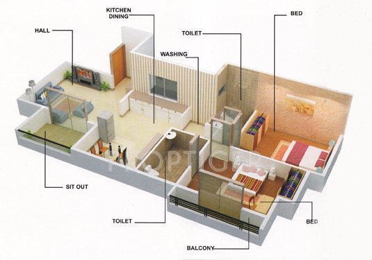 Dhatrak Priyanka Nest (2BHK+2T (1,070 sq ft) 1070 sq ft)