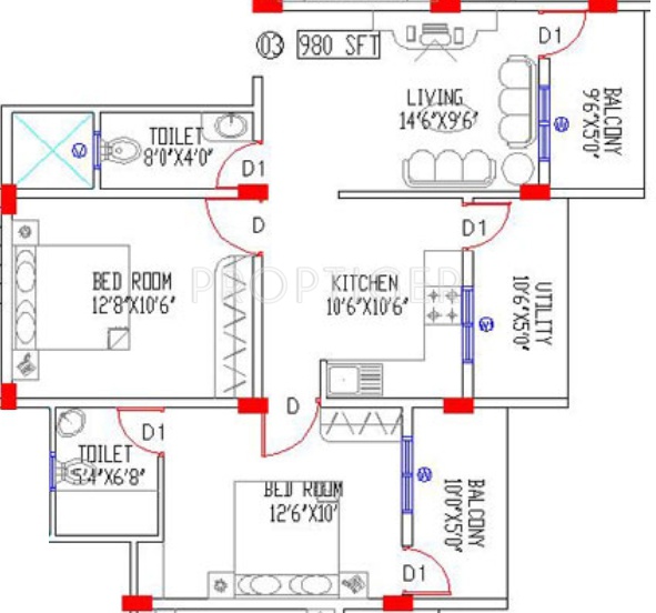 Radiant Daffodils (2BHK+2T (980 sq ft) 980 sq ft) Radiant Daffodils (2BHK+2T (980 sq ft) 980 sq ft)