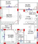 Radiant Daffodils (2BHK+2T (1,060 sq ft) 1060 sq ft)