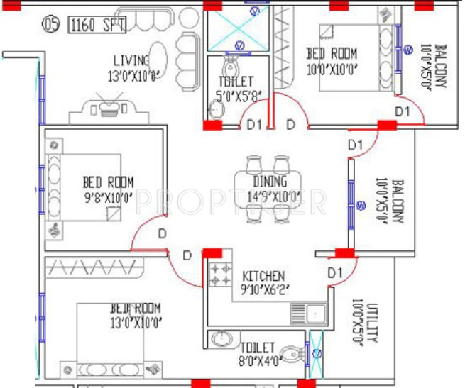 Radiant Daffodils (3BHK+2T (1,160 sq ft) 1160 sq ft) Radiant Daffodils (3BHK+2T (1,160 sq ft) 1160 sq ft)
