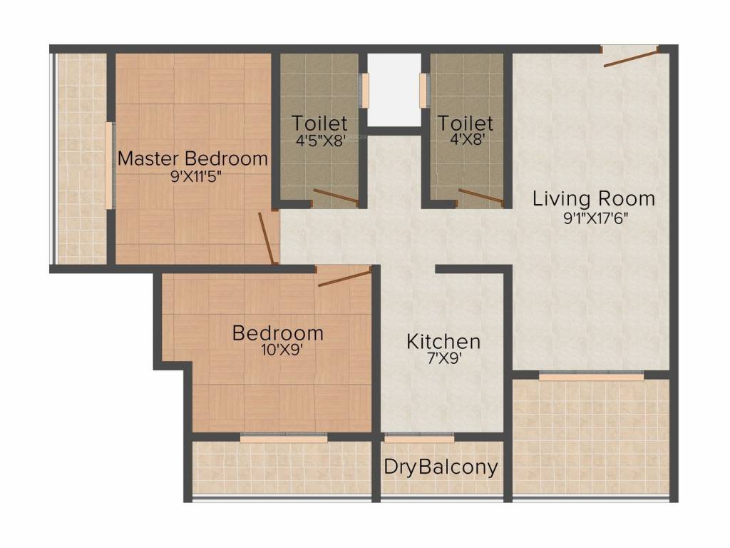 Anant Affinity Gardens (2BHK+2T (980 sq ft) 980 sq ft)