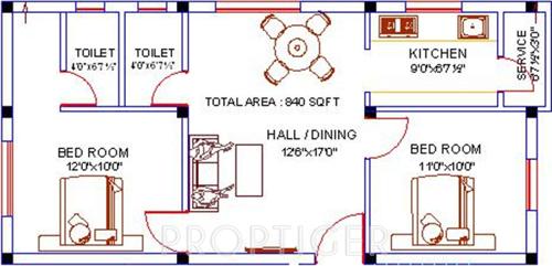 VG Madambakkam Flats (2BHK+2T (840 sq ft) 840 sq ft)