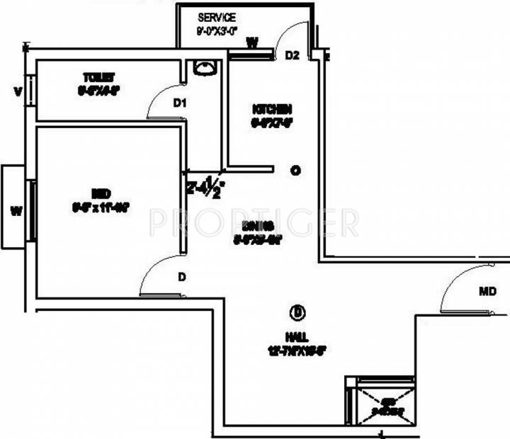 Revathy Anush Apartment (1BHK+1T (606 sq ft) 606 sq ft)
