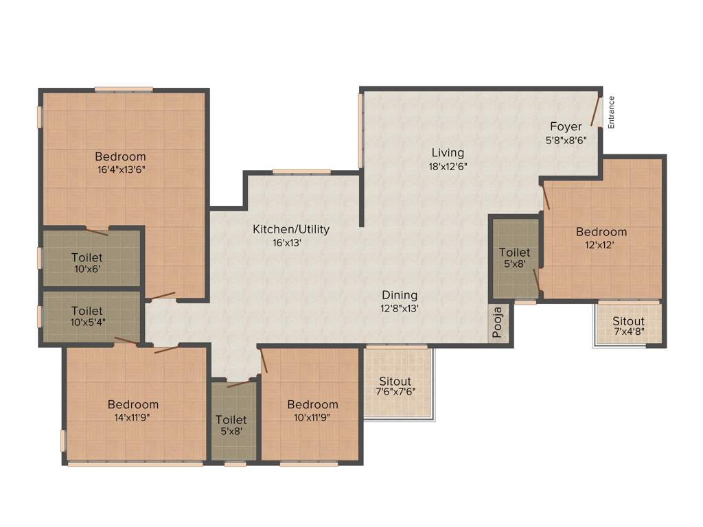 Casagrand The Address (4BHK+4T (2,301 sq ft) + Pooja Room 2301 sq ft)