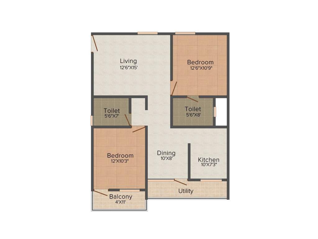 Samaya Sonata (2BHK+2T (1,130 sq ft) 1130 sq ft)