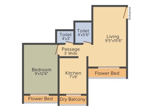 Chetana Kailash Heights (1BHK+1T (590 sq ft) 590 sq ft)