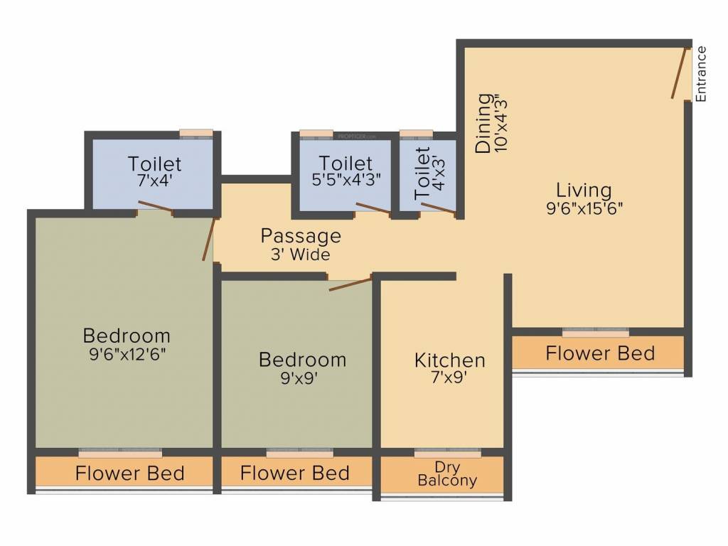 Chetana Kailash Heights (2BHK+2T (885 sq ft) 885 sq ft)