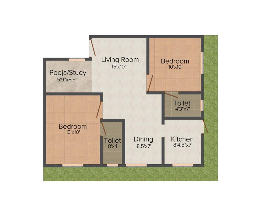 Visoka Hasta (2BHK+2T (716 sq ft)   Study Room 716 sq ft)