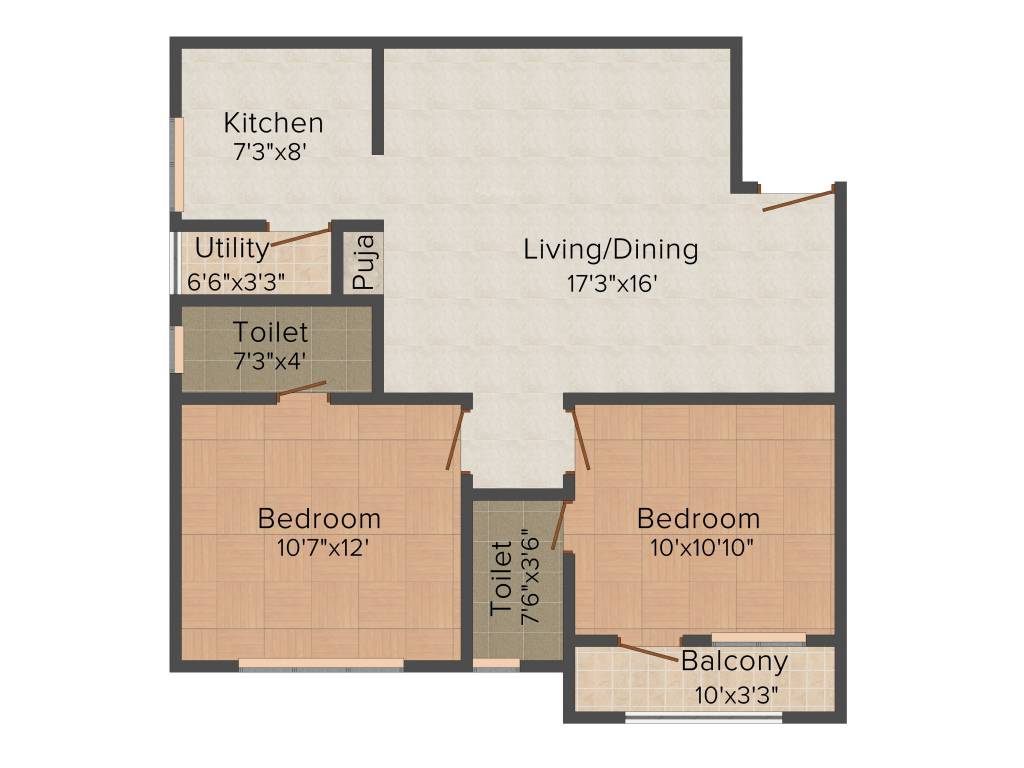 Visoka Aakaash (2BHK+2T (946 sq ft) 946 sq ft)