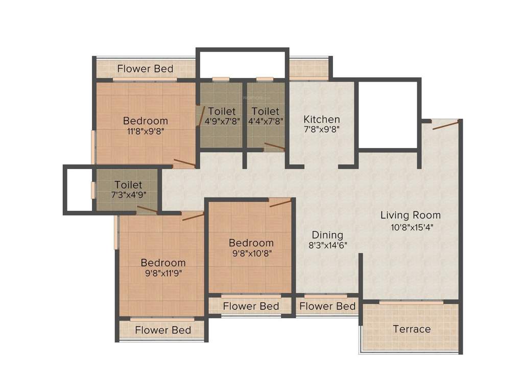 Konark Heights (3BHK+3T (1,275 sq ft) 1275 sq ft)