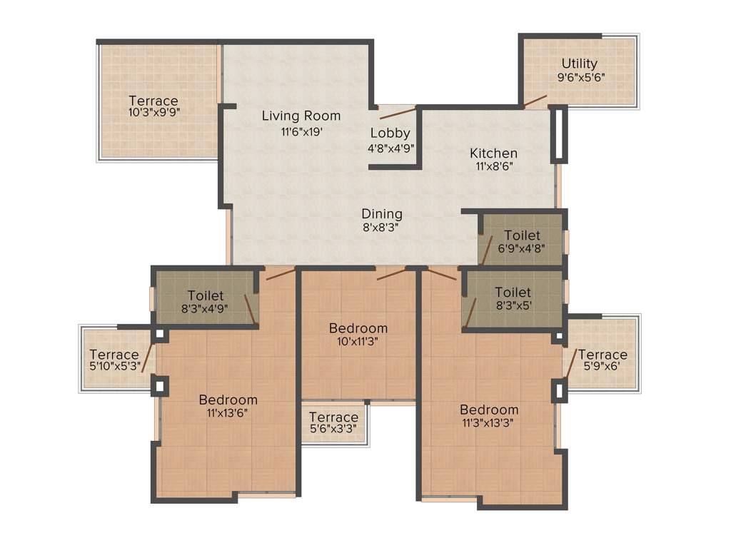 ARC Maestro (3BHK+3T (1,665 sq ft) 1665 sq ft)