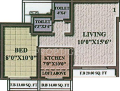 Aura Casa Vista (1BHK+2T (615 sq ft) 615 sq ft)