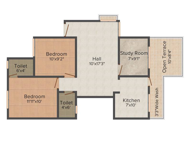 Chavan Satyajeet Apartment (2BHK+2T (1,170 sq ft) + Study Room 1170 sq ft)