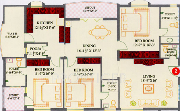 Sri Fountain Head (3BHK+3T (2,200 sq ft) 2200 sq ft) Sri Fountain Head (3BHK+3T (2,200 sq ft) 2200 sq ft)