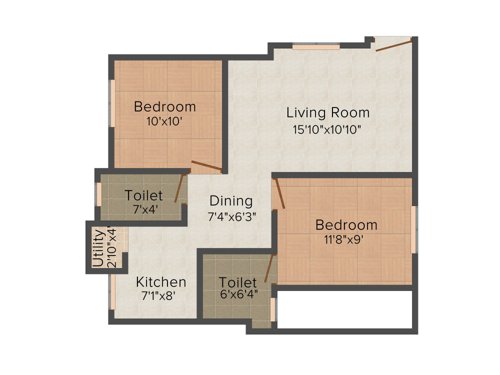 Aspen Gold (2BHK+2T (950 sq ft) 950 sq ft)
