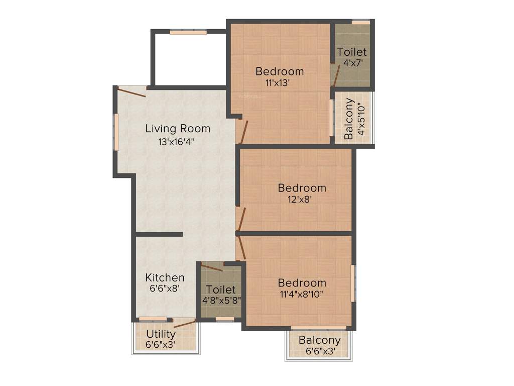 Aspen Gold (3BHK+2T (1,250 sq ft) 1250 sq ft)