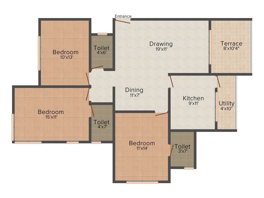 Ashish Prajakta Marigold (3BHK+3T (1,700 sq ft) 1700 sq ft)