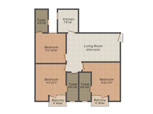 Earthcon Sir Syed Apartment (3BHK+3T (1,275 sq ft) 1275 sq ft)