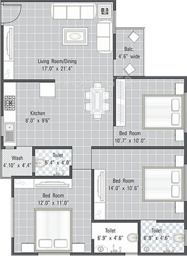 Earth Setu Shells (3BHK+3T (1,470 sq ft) 1470 sq ft)