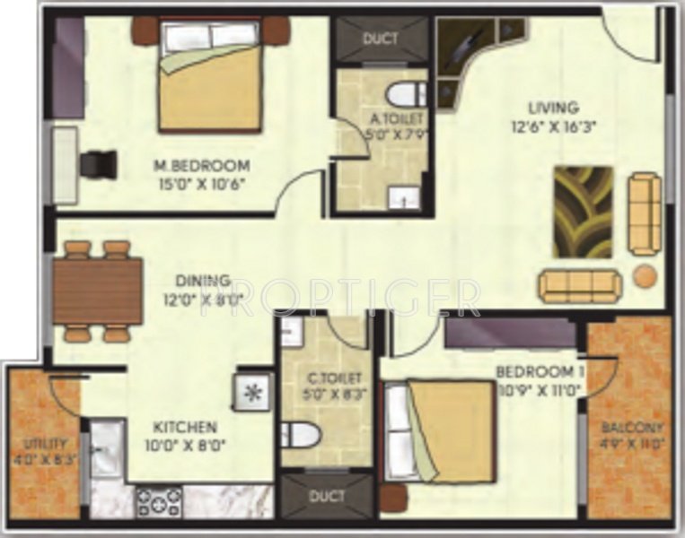 Avani Gardens (2BHK+2T (1,230 sq ft) 1230 sq ft)