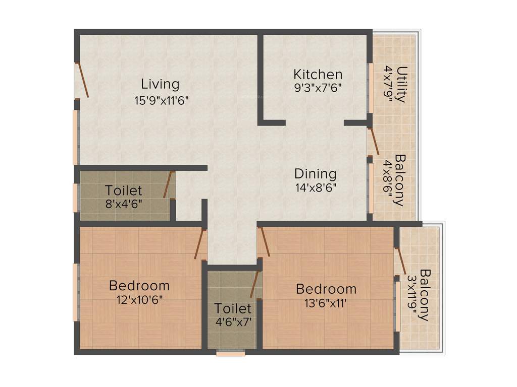 Avani Gardens (2BHK+2T (1,125 sq ft) 1125 sq ft)