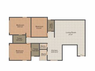White Bellacasaa (3BHK+3T (2,396 sq ft) 2396 sq ft) White Bellacasaa (3BHK+3T (2,396 sq ft) 2396 sq ft)