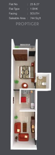 Sree Daksha Kshiptha (1BHK+1T (744 sq ft) 744 sq ft) Sree Daksha Kshiptha (1BHK+1T (744 sq ft) 744 sq ft)