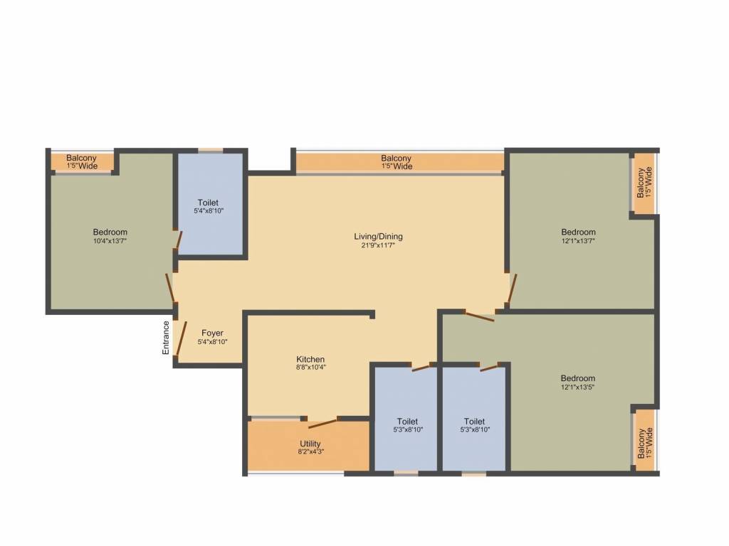 Sobha Arena (3BHK+3T (1,592 sq ft) 1592 sq ft) Sobha Arena (3BHK+3T (1,592 sq ft) 1592 sq ft)