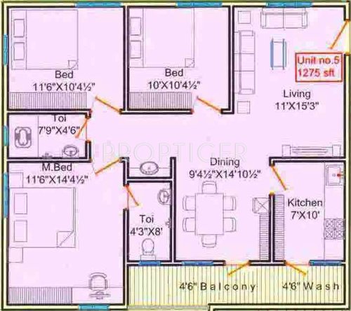 Sai Pavan Putra (3BHK+3T (1,275 sq ft) 1275 sq ft)