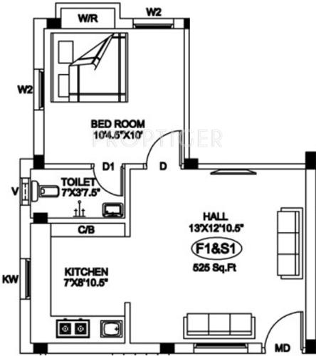 Ganesh Sri Sudharsan (1BHK+1T (525 sq ft) 525 sq ft)