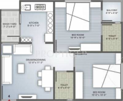 Iris Blueiris II (2BHK+2T (1,062 sq ft) 1062 sq ft)